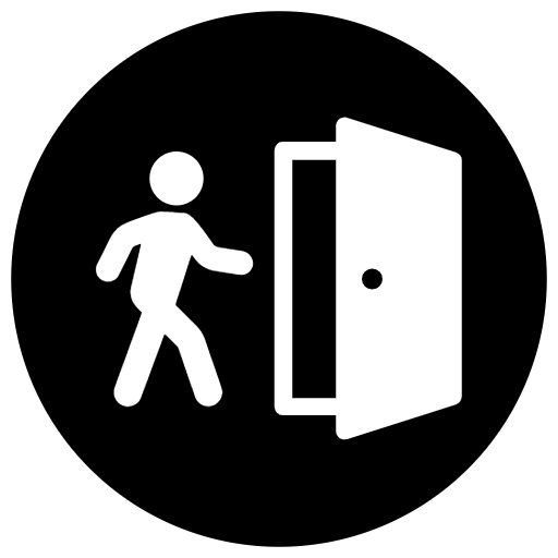 icon - symbol of person about to walk through a door