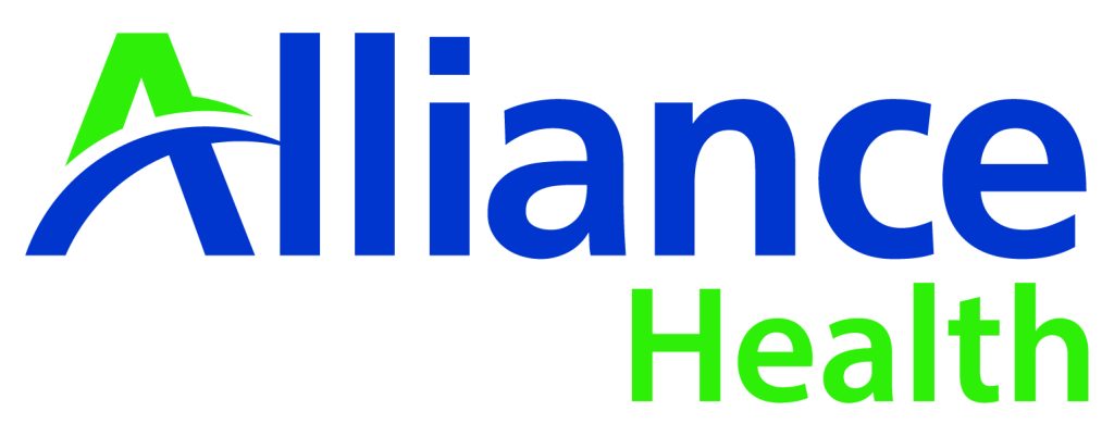 Alliance Health logo in green and blue text