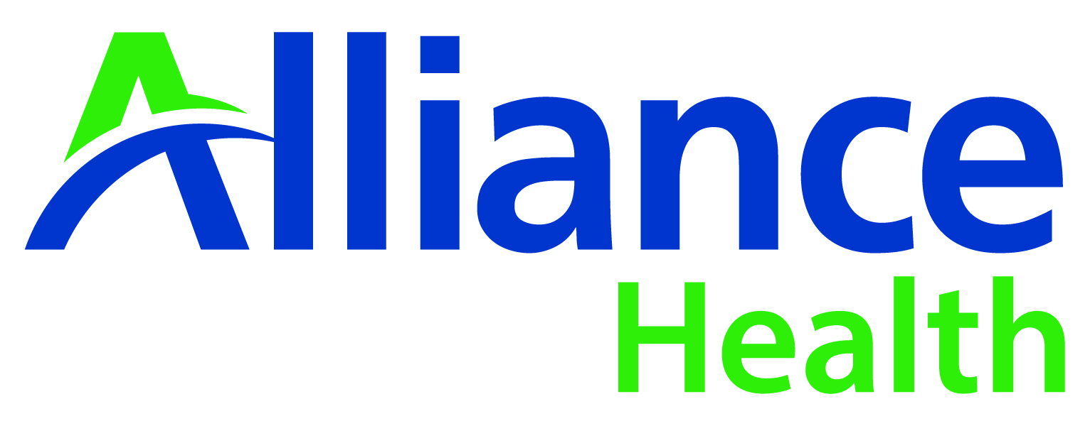 Alliance Health logo in green and blue text