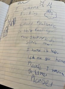 A page from Marie's journal with her notes and sketches