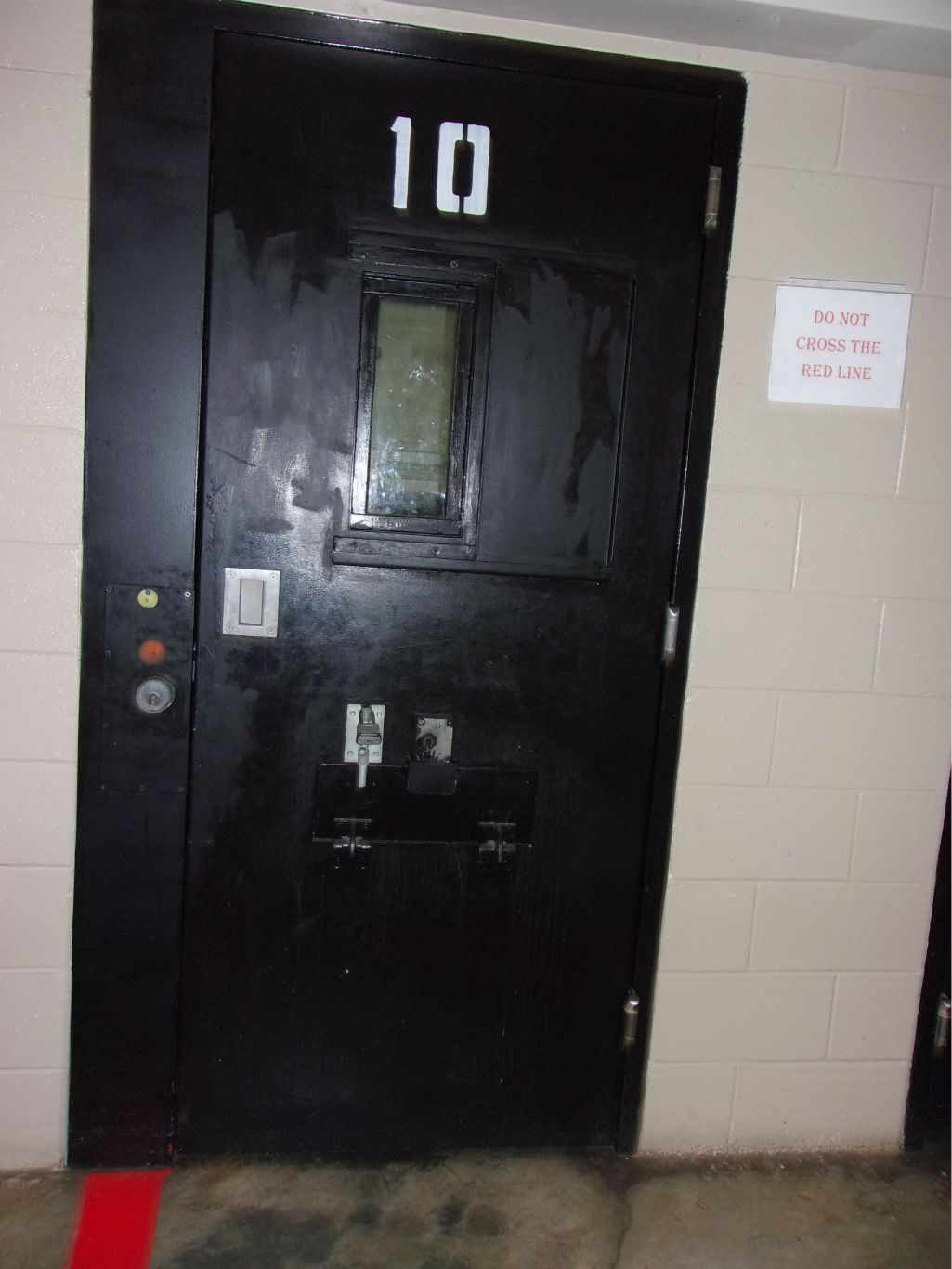 A cell door at Brunswick JDC