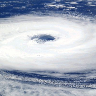 Eye of a hurricane from space