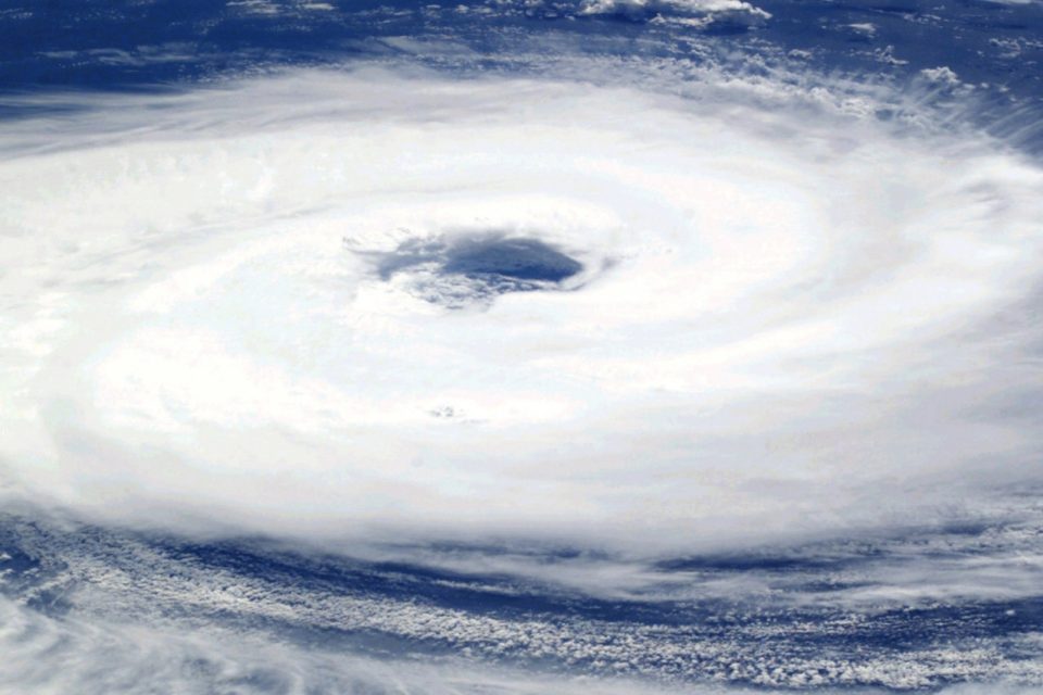 Eye of a hurricane from space