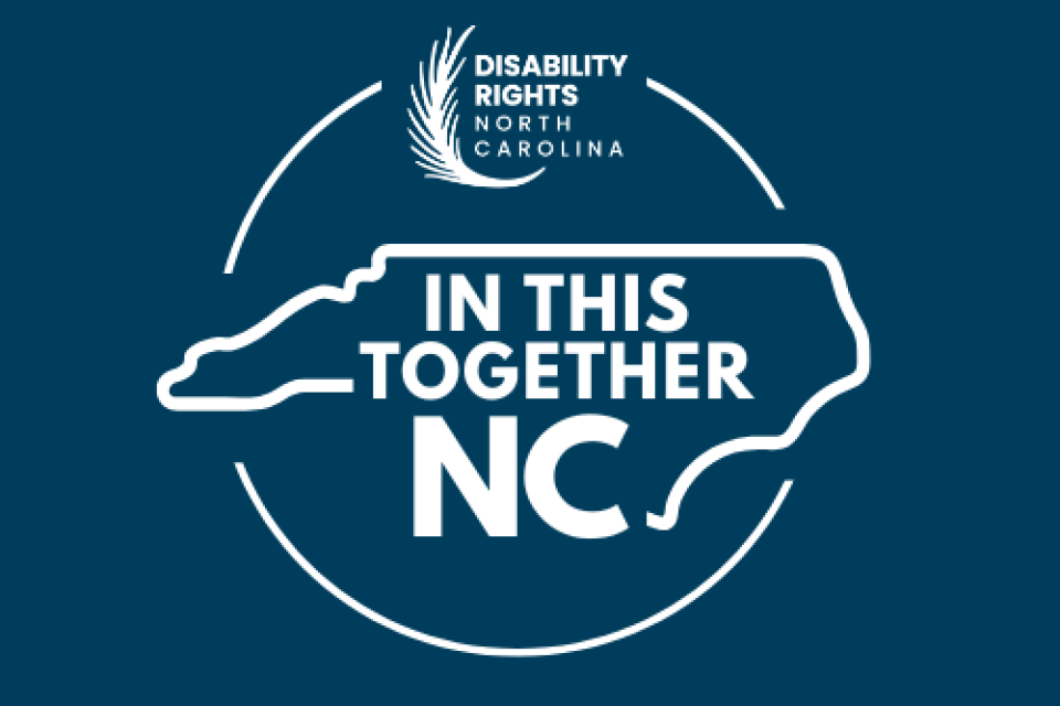 In this together NC written across a map of the state and the DRNC logo