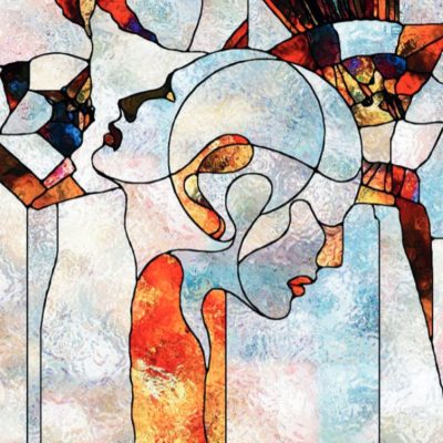 Abstract image of mental health with stain glass appearance