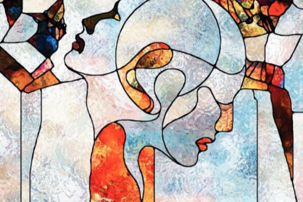 Abstract image of mental health with stain glass appearance