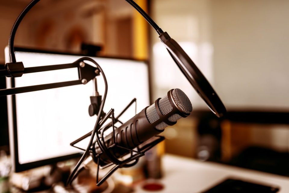 Podcast Microphone and studio