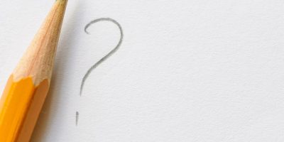 Question mark next to pencil