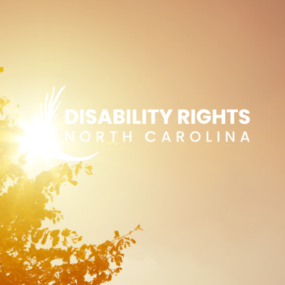 Sun seen through the branches and dusk with DRNC logo