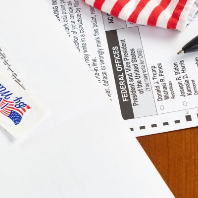 Voting materials on table