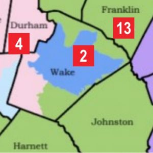 Wake County Map (Districts 4,2 and 13)