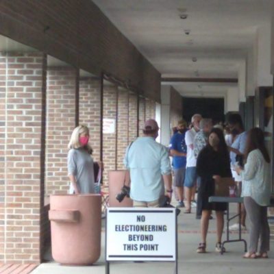 Voters wait at polls